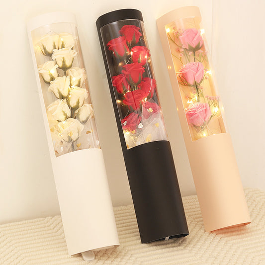 PVC Gift Box Soap Flower Rose Bouquet 1