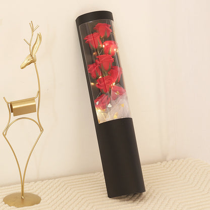 PVC Gift Box Soap Flower Rose Bouquet 1