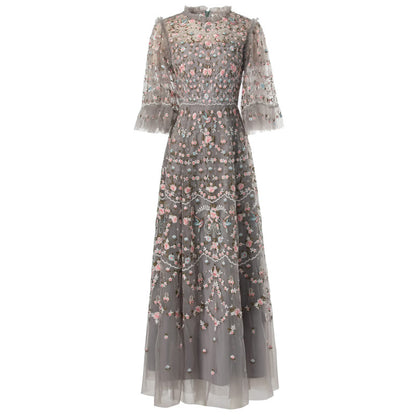 Luxury Embroidery Beads Dress Women