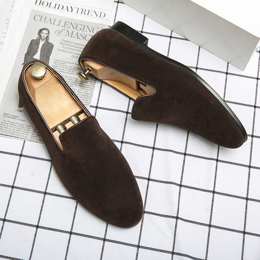 British Leather Shoes Matte Leather Gommino Men