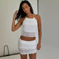 Women's Spring And Summer Backless Pleated Stripe Fabric Personalized Skirt