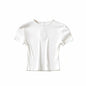 New Basic Style Slim-fit Solid Color Round Neck Bottoming Shirt Workout Top