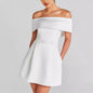 Waist Belt Off-shoulder Dress