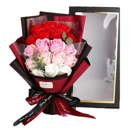 Cross-border Amazon 18 Rose Soap Bouquet Gift Box Valentine's Day Gift Fake Flower