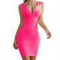Summer New Sexy Low-cut V-neck Bandage Dress Tight-fitting Waist Slimming Dress