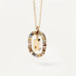 Colored Rhinestone Necklace 26 Alphabet Necklace 18K Fashion Jewelry