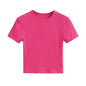 New Basic Style Slim-fit Solid Color Round Neck Bottoming Shirt Workout Top