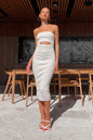 Off-shoulder Sexy Tube Top Striped Knitted Slim Sheath Dress