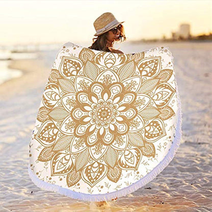Microfiber Beach Quick-drying Tassel Printed Shawl