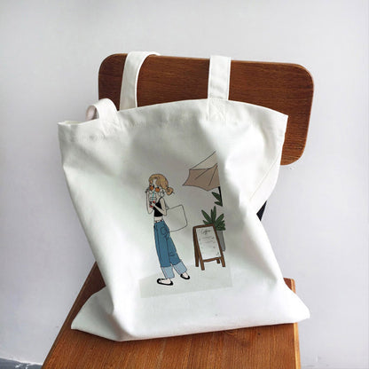 Women's Handbag Canvas Tote Printed Shopping Bag