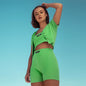 Women Wear Small Vest Fashion Cardigan T-shirt Slim Shorts Three-piece Female