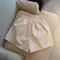 Pu Leather Shorts Women High Waist Loose Split Casual Pants