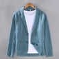 Japanese Flat Collar Casual Ramie Small Suit Men's Versatile