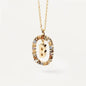 Colored Rhinestone Necklace 26 Alphabet Necklace 18K Fashion Jewelry