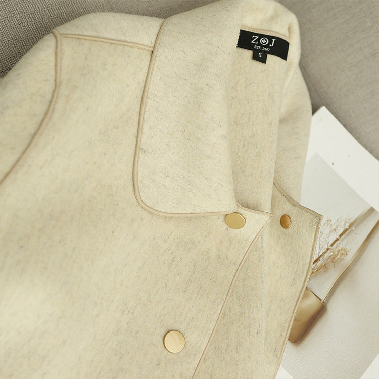 Double Sided Woolen Coat Women Short Short
