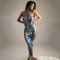 Design Golden Sequin Fashion Tube Top Suit