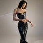 Design Golden Sequin Fashion Tube Top Suit