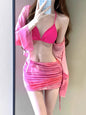 Women's Seaside Vacation Bikini Swimsuit Four-piece Set