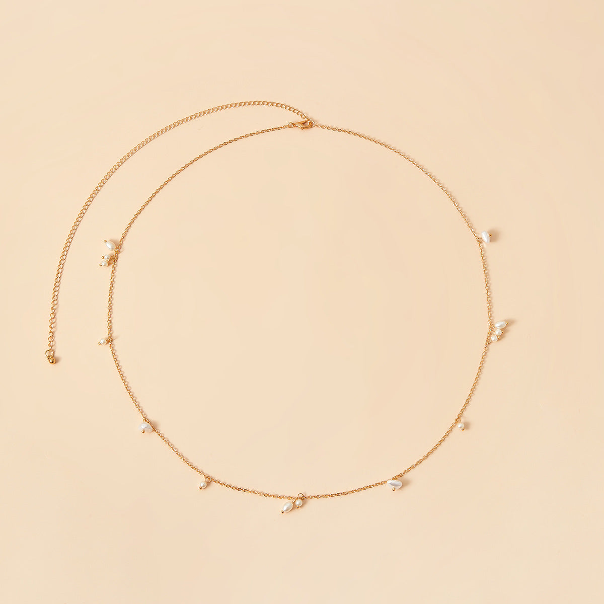Beach Simple Style  Pearl Corn Kernel Waist Body Chain