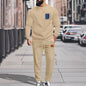 Men's Sport Suit Color Matching Sweater Two-piece Casual Fashion