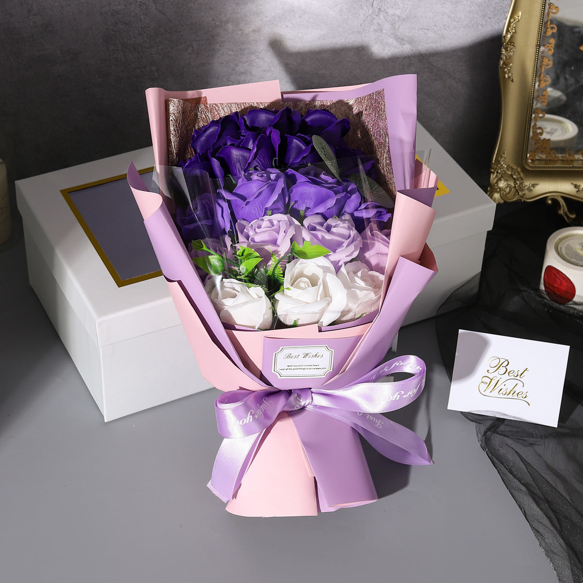 Cross-border Amazon 18 Rose Soap Bouquet Gift Box Valentine's Day Gift Fake Flower