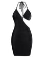 Women Sexy Bodycon Party Dresses Backless Spaghetti Straps Bra Cutout Jersey Halter Naughty Clubwear