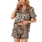 Homewear Pajamas Suit Satin Striped Ruffles