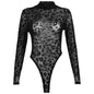 Net Perspective Sexy Long Sleeve Bottoming Bodysuit