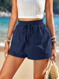 New Loose Linen Leisure Shorts Pocket Solid Color High Waist Wide Leg Pants