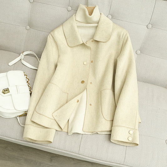 Double Sided Woolen Coat Women Short Short