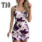 High Waist Women Dresses Spring And Summer Spaghetti Strap Large Flower Print Skirt