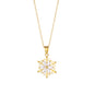 Snowflake Diamond Pendant Necklace Jewelry Stainless Steel