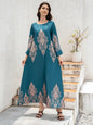 Ladies Middle East Abaya Abaya - Flower Printed Long Robe
