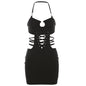 Women's Clothing Halter Cut-out Slim Fit Tied Dress