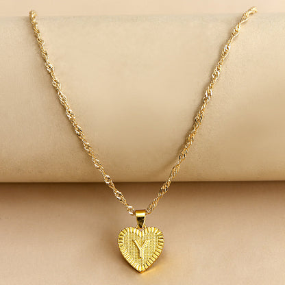 26 English Initial Letter Pendant Necklaces For Women
