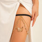 Elastic Band Leg Bracelet Green Painted Butterfly
