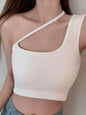 Women's Black Slanted Shoulder Camisole
