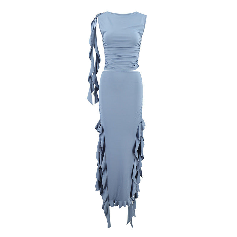 Off-shoulder Jellyfish Lace Suit Skirt
