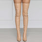 New Sexy Pu Pointed Side Zipper High Stiletto Heel Ladies Plus Size Over-the-knee Boots