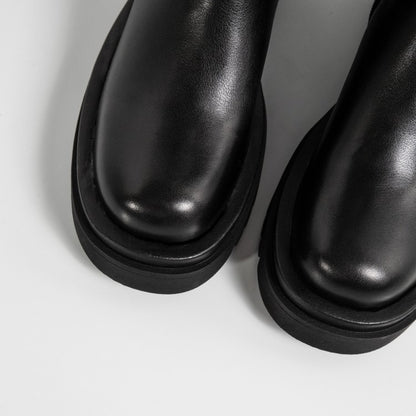 Thin High Barrel Stretch Boots Knight Korean Wedge