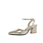 Women's Thick High Heel Pump Pointed Sandals