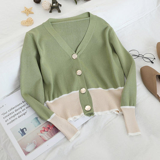 V-neck Cardigan Wide-leg Pants Sweater Set