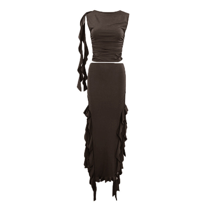 Off-shoulder Jellyfish Lace Suit Skirt