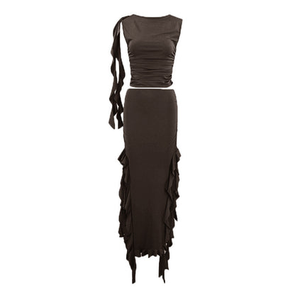 Off-shoulder Jellyfish Lace Suit Skirt