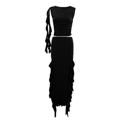 Off-shoulder Jellyfish Lace Suit Skirt