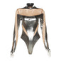 Mesh Perspective Panel Pants Set For Women