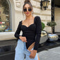 Sexy Low Cut Halter Slim Bodysuit
