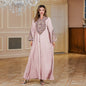 Middle East Saudi Muslim Rope Embroidered Robe Gown Elegant Dress