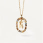 Colored Rhinestone Necklace 26 Alphabet Necklace 18K Fashion Jewelry