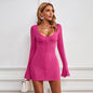 Women's Knitting Long Sleeve Temperament Dress
